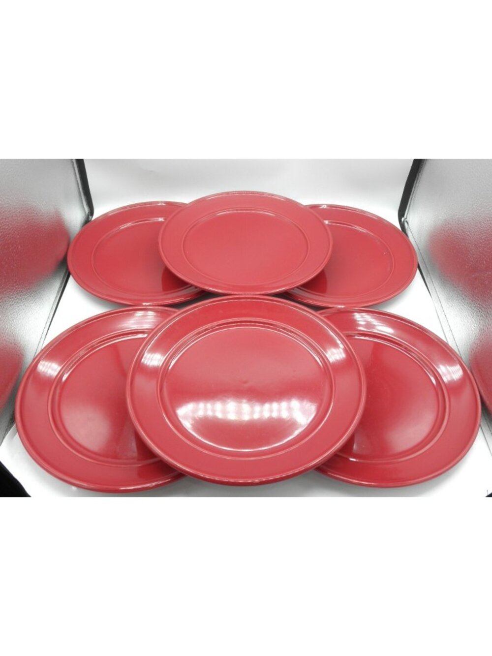 Amelia Red Sedona Mainstays 10-5/8 inch Dinner Plates Set of 6 Pattern: MSYAMER